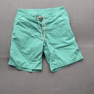 Faherty Shorts Mens 32 Green Drawstring Recycled Swim Trunks Quick Dry Beachwear